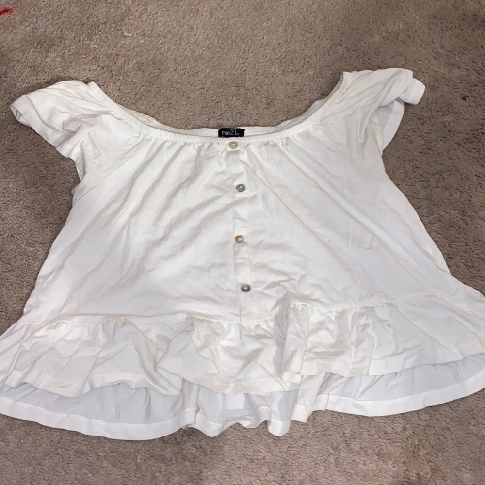 White off the shoulder tank top